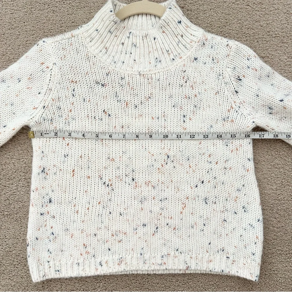 OshKosh B'gosh Girls Cream Confetti Speckled Knit Mockneck Sweater